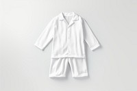 White pajamas nightwear apparel white background coathanger outerwear. AI generated Image by rawpixel.