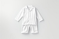 White pajamas nightwear apparel white background coathanger outerwear. 