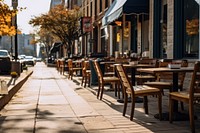 Sidewalk street chair furniture. 