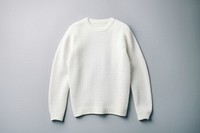 A white blank crochet purl knit sweater sweatshirt sleeve white background. 