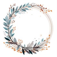 Botanical circle frame pattern plant line. 