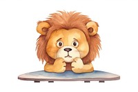 Lion sitting animal cartoon mammal. 