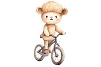 Baby sheep bicycle vehicle cartoon. 