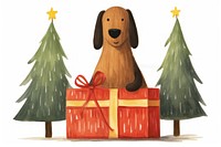 Lively dog character christmas animal plant. AI generated Image by rawpixel.