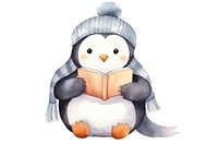 Penguin read a book penguin snowman cartoon. AI generated Image by rawpixel.