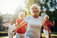 Elderly women laughing adult woman. 