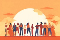 Human solidarity day outdoors drawing sky. AI generated Image by rawpixel.