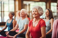 Active senior women yoga sports adult. AI generated Image by rawpixel.