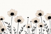 Line black flowers drawing backgrounds pattern. AI generated Image by rawpixel.