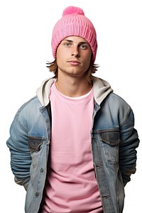 Colorful sweater beanie sweatshirt pink. 