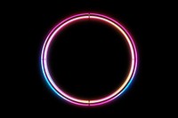 Neon circle light black.