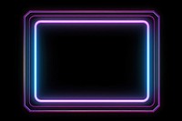 Neon frame light black background illuminated. 