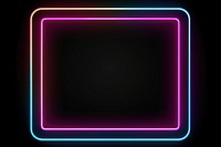 Neon frame light black background illuminated. 