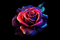 Neon png rose pattern flower. AI generated Image by rawpixel.