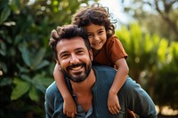 Indian father smile laughing portrait. 