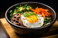 Bibimbap egg vegetable fried. 