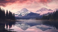 Mountain wallpaper landscape nature lake. AI generated Image by rawpixel.