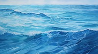 Ocean waves wallpaper nature blue sea. AI generated Image by rawpixel.