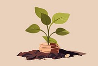 Plant coin leaf investment. AI generated Image by rawpixel.