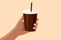 Hand holding coffee drink cup refreshment. 