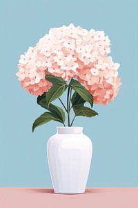 Hydrangea vase flower plant. 