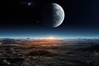 Earth horizon moon astronomy. 