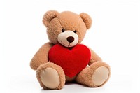 Teddy bear plush heart toy. 