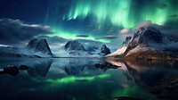 Northern lights wallpaper nature landscape panoramic. 