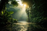 Sunlight vegetation landscape outdoors. AI generated Image by rawpixel.