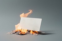 Credit card burning text campfire.