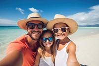 Happy family vacation selfie sunglasses. 