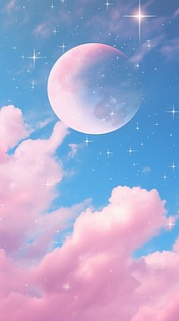 Moon sky wallpaper astronomy outdoors nature. AI generated Image by rawpixel.