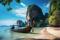 Railay beach land landscape outdoors. AI generated Image by rawpixel.