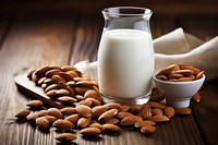 Almond milk table food. AI generated Image by rawpixel.