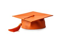 Graduation cap orange white background intelligence certificate. AI generated Image by rawpixel.