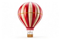 Hot air balloon aircraft vehicle white background. 