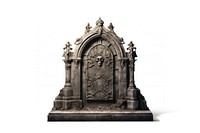 Gothic tomb white background representation. AI generated Image by rawpixel.