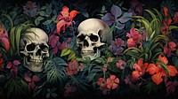 Skulls wallpaper flower painting plant. 