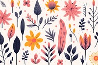 Flower backgrounds pattern drawing. AI generated Image by rawpixel.