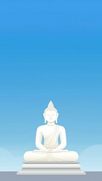 Buddha statue blue sky representation. AI generated Image by rawpixel.