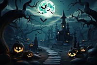 Halloween background outdoors pumpkin night. AI generated Image by rawpixel.