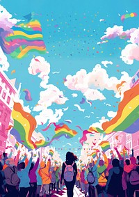 LGBTQ+ pride month parade. 