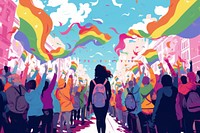 LGBTQ+ pride month parade. AI generated Image by rawpixel.