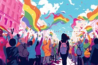 LGBTQ+ pride month parade. 