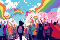 LGBTQ+ pride month parade. AI generated Image by rawpixel.