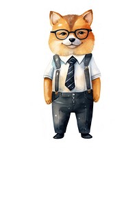 Business dog adult white background representation. 