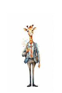 Business giraffe animal mammal white background. AI generated Image by rawpixel.