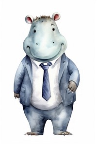 Business hippo animal mammal white background. AI generated Image by rawpixel.