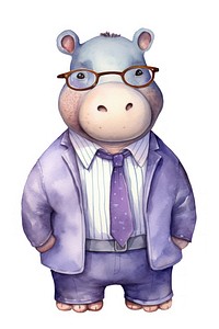Business hippo animal toy white background. AI generated Image by rawpixel.