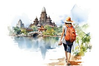 Tourist backpack outdoors vacation. AI generated Image by rawpixel.